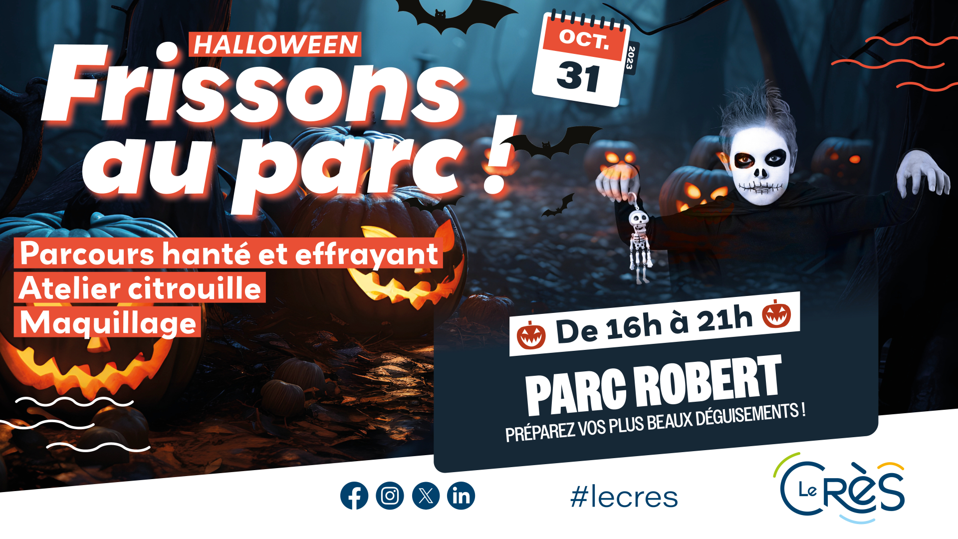 Affiche Halloween au Crès