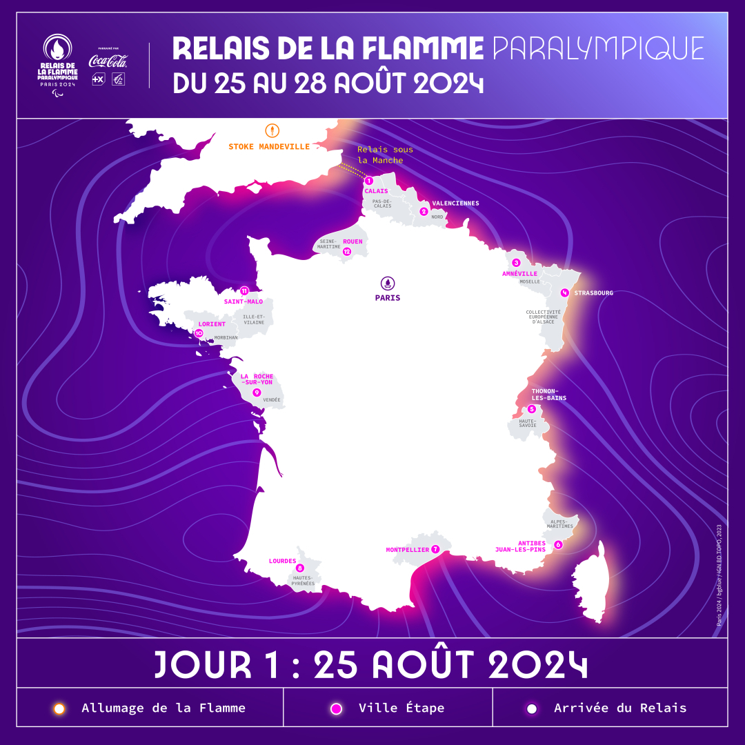carte arrivée flamme paralympique