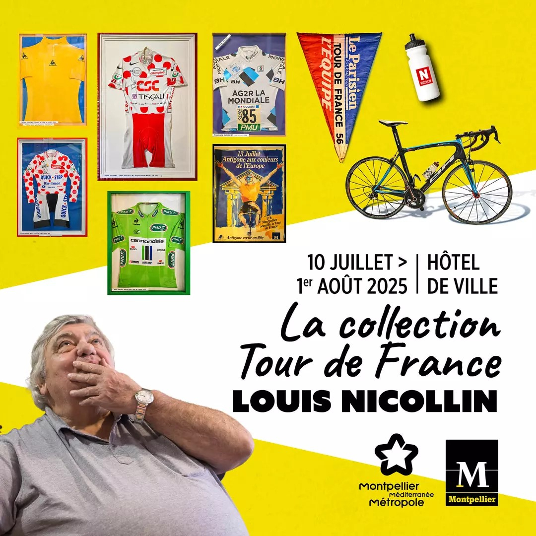 Affiche de l'exposition de la collection Tour de France Louis Nicollins à l'hôtel de Ville