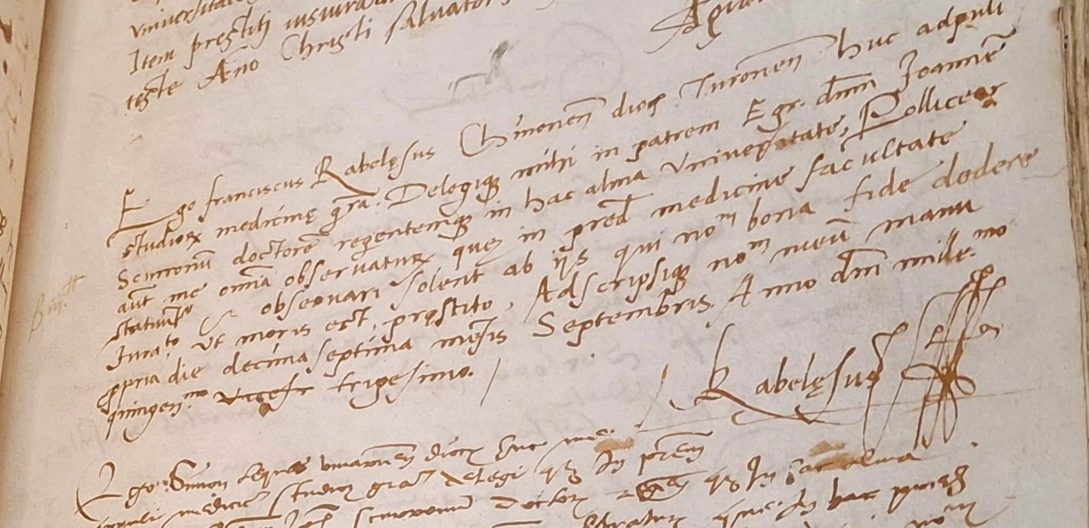 Registre signature de Rabelais