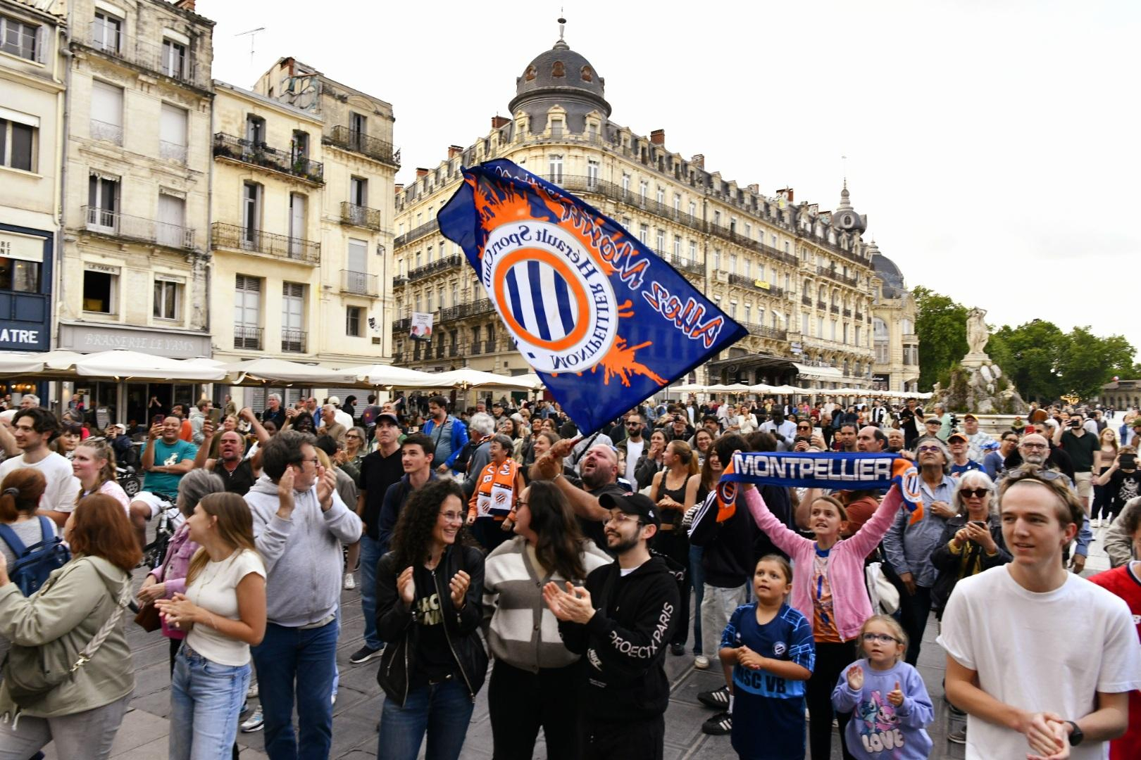 Les supporters ont pu partager ce moment de célébration avec leur équipe 