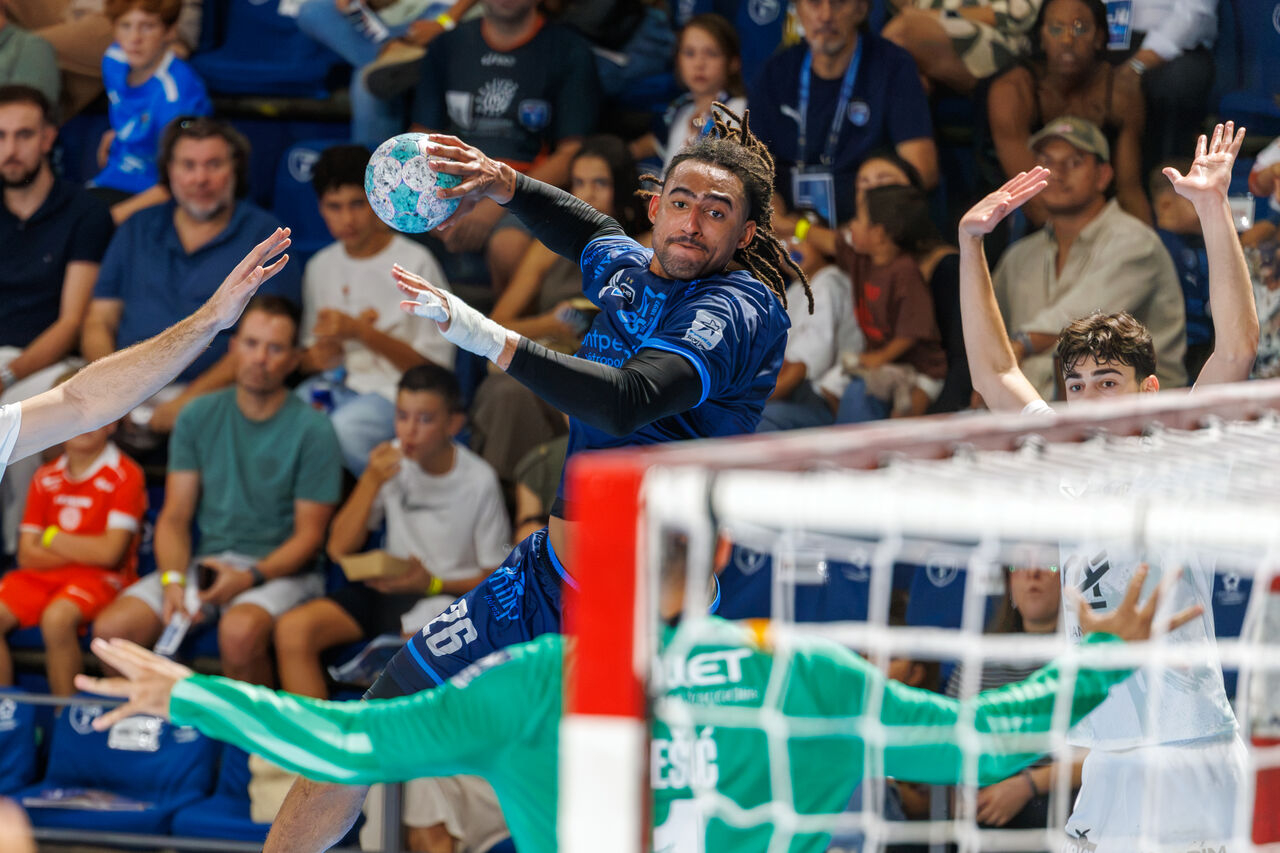 les handballeurs sur le terrain 
