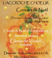 Affiche du concert de Noël de la chorale Accroche Choeur