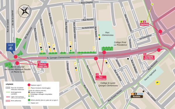 nouvelle cartographie du plan de circulation avec itinéraire cyclable alternatif