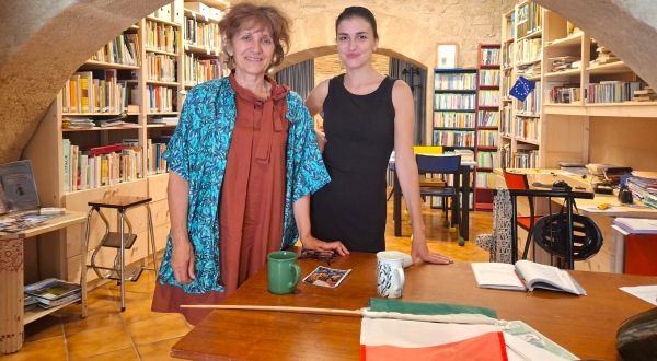 V&eacute;ronique Stephan, pr&eacute;sidente et Maria Antonietta Lensi, charg&eacute;e de projet du Centre culturel italien Dante Alighieri Montpellier