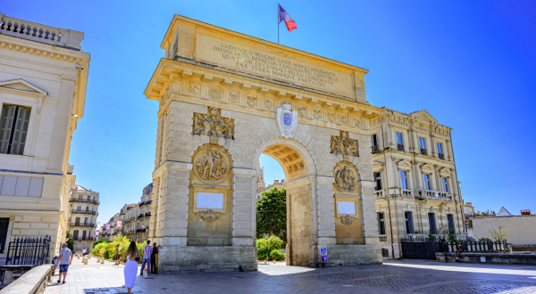 L'arc de triomphe, non loins du jardin du Peyrou, à Montpellier